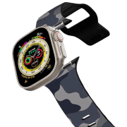 photo Curelușă Apple Watch Ultra 2 Impact Band Camo Blue Grey 42, 44, 45, 49 mm/ Black Blue