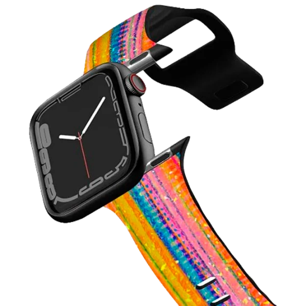 Curelușă Apple Watch Ultra 2 Impact Band Lineation No. 62 by Ingrid Ching 38, 40, 41 mm/ Black Multicolor photo 1