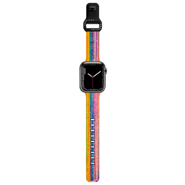 Curelușă Apple Watch Ultra 2 Impact Band Lineation No. 62 by Ingrid Ching 38, 40, 41 mm/ Black Multicolor photo 2