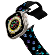 photo Ремень Apple Watch Ultra 2 Impact Band Ombre Paw Prints 38, 40, 41 мм/ Черный Разноцветный