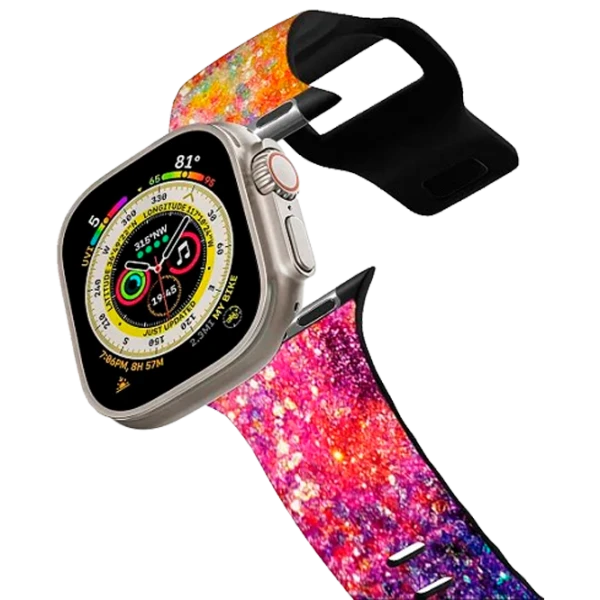 Curelușă Apple Watch Ultra 2 Impact Band Dancing in the Moonlight by Ingrid Ching 42, 44, 45, 49 mm/ Black Multicolor photo 1