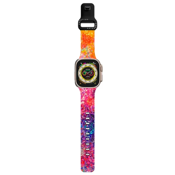 Curelușă Apple Watch Ultra 2 Impact Band Dancing in the Moonlight by Ingrid Ching 42, 44, 45, 49 mm/ Black Multicolor photo 2