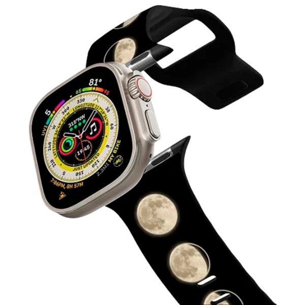 Curelușă Apple Watch Ultra 2 Impact Band Moon Phases on Pellets/ 42, 44, 45, 49 mm/ Black White photo 1