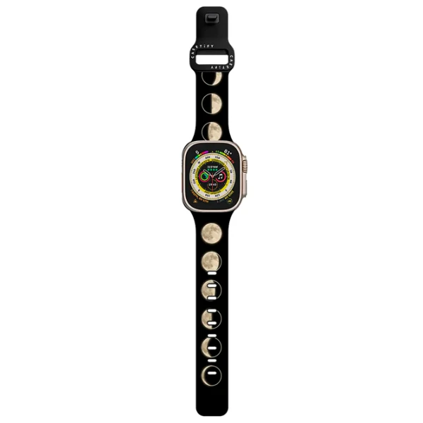 Curelușă Apple Watch Ultra 2 Impact Band Moon Phases on Pellets/ 42, 44, 45, 49 mm/ Black White photo 2