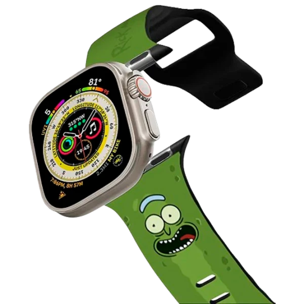 Ремень Apple Watch Impact Band Pickle Rick 42, 44, 45, 49 мм/ Черный Зелёный photo 1