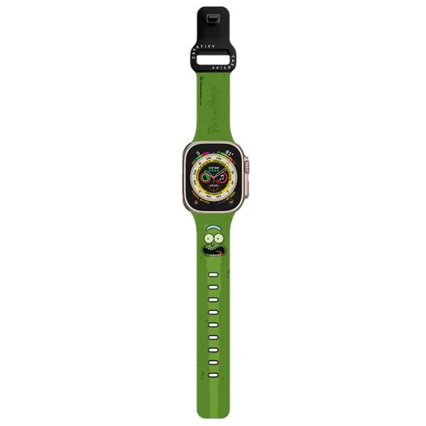 Curelușă Apple Watch Impact Band Pickle Rick 42, 44, 45, 49 mm/ Black Green photo 2