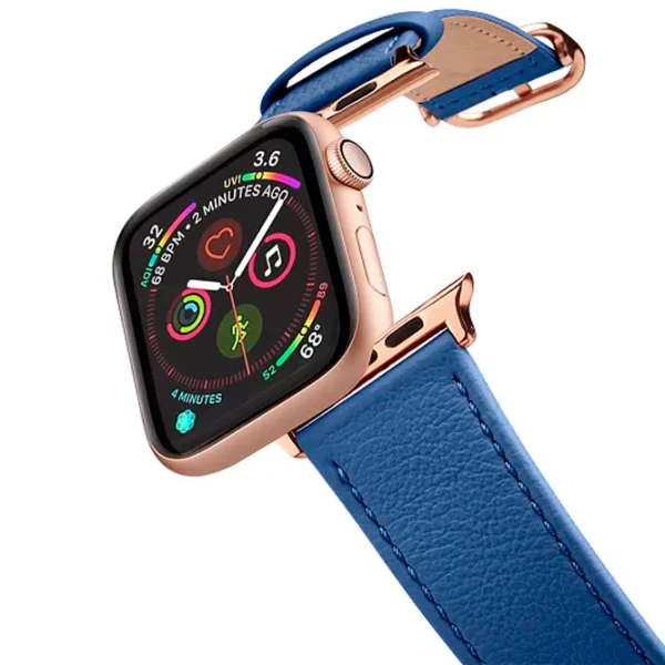 Ремень Apple Watch Genuine Leather Band Кожа/ 42, 44, 45, 49 мм/ Синий Коричневый photo 2