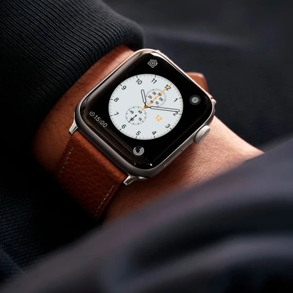 Curelușă Apple Watch Genuine Leather Band Piele/ 42, 44, 45, 49 mm/ Orange photo 3