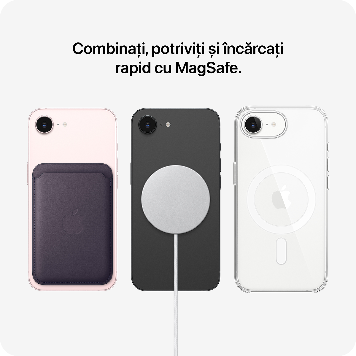 iPhone 17e are un ecran superb Super Retina XDR de 6,1 inchi,1 
        cip A19 rapid
        și capabil, baterie pentru toată ziua2 
        și spațiu  de stocare începând de la 256 GB.